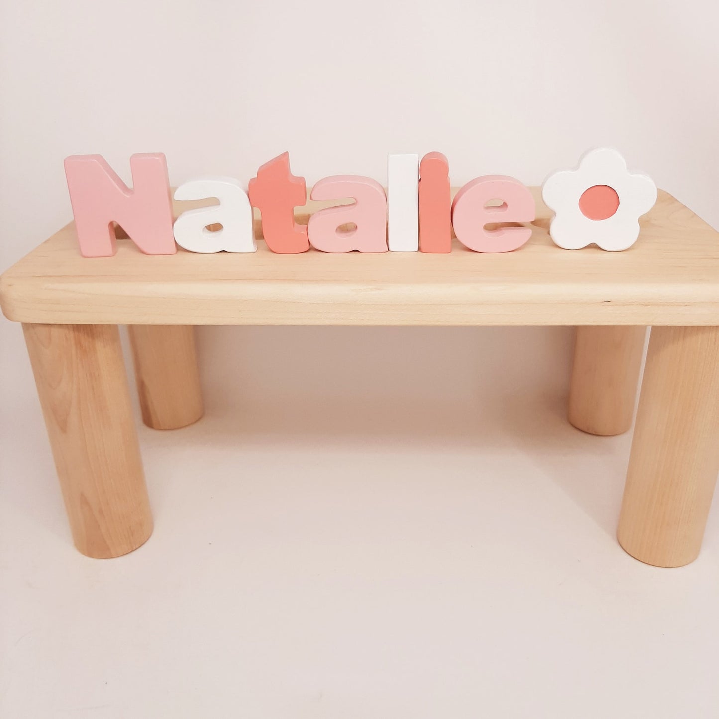 Girls Puzzle Name Bench, Wood Kids Bench Name, Maple Name Puzzle Bench, Personalized Toddler Bench Wooden, Custom Gift for Kids Christmas