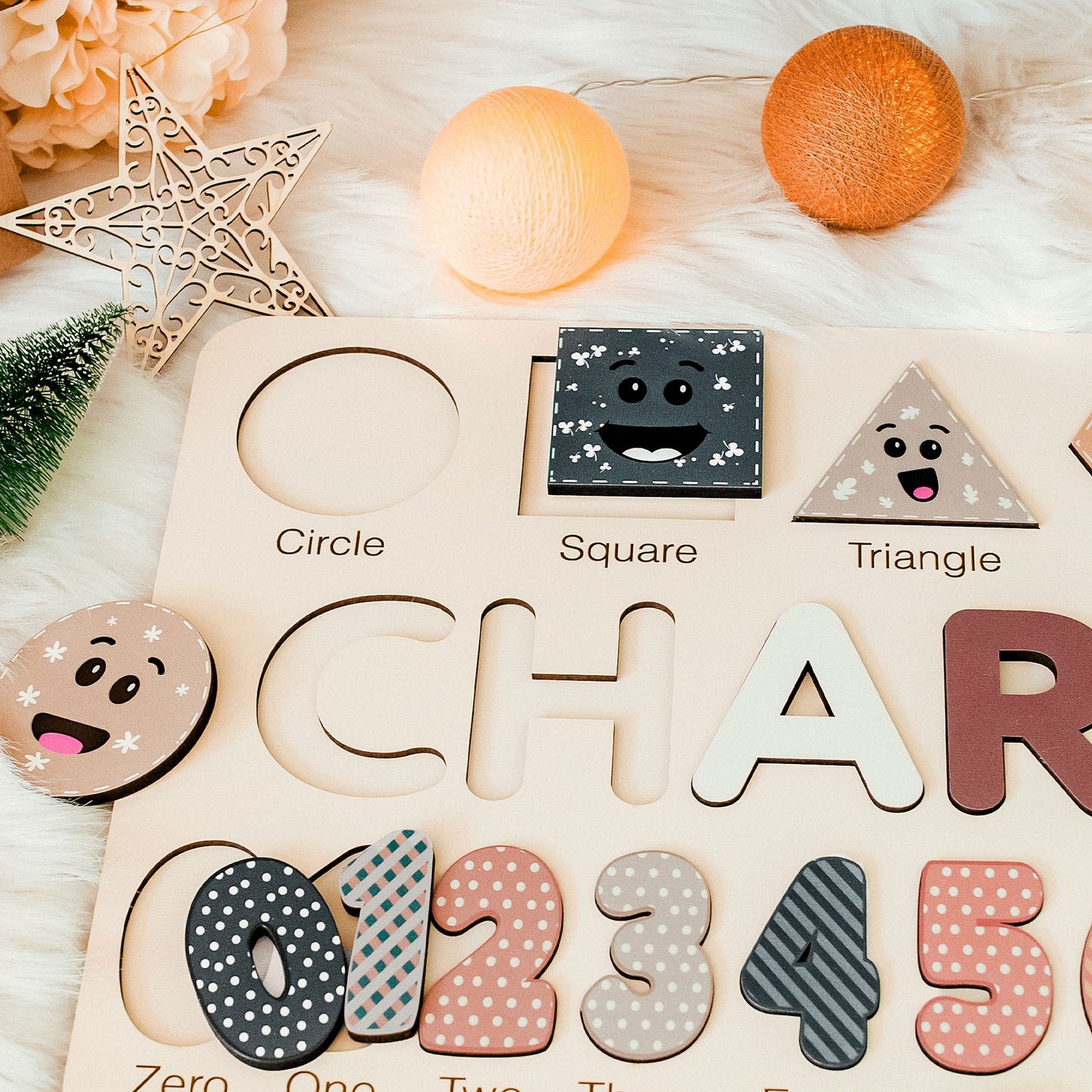 Personalized Name Puzzle With Numbers and Shapes | Personalized 2 Year Old Gift | Baby Girl and Boy Montessori Toys | Baby Name Puzzle