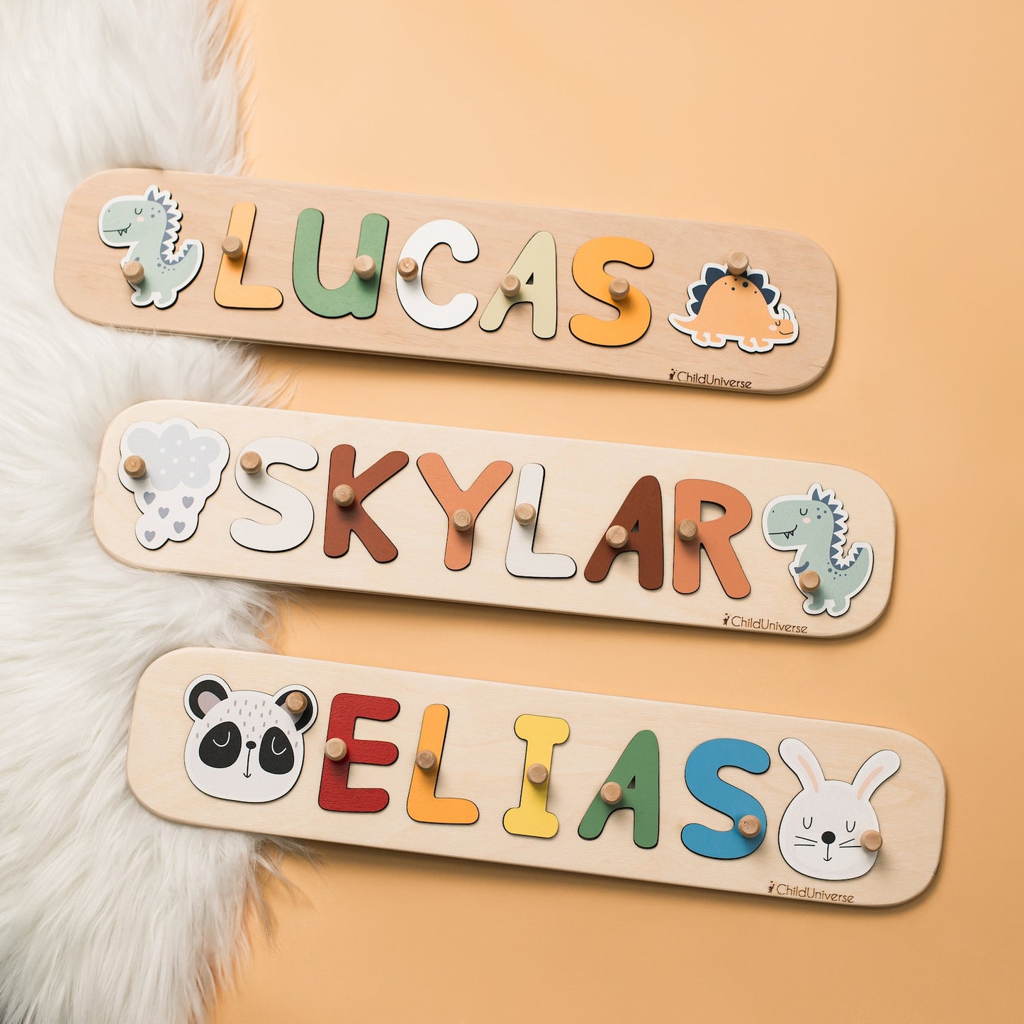 New Baby Gift Wood Name Puzzle for Toddler Montessori Puzzle, First Birthday Gift for Baby Boy Baby Girl, Wooden Toys, Custom Gift for Kids