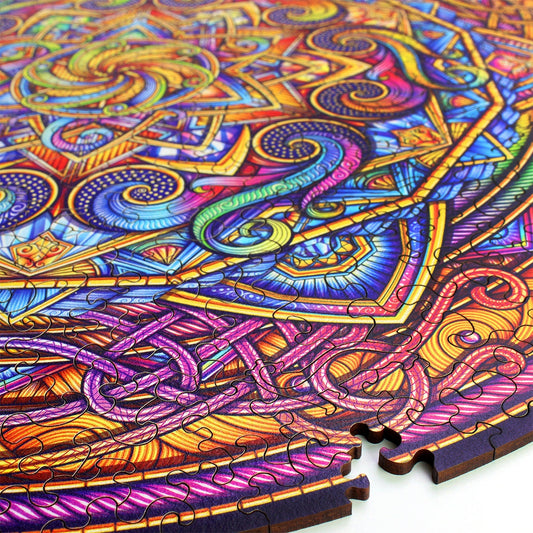 Mandala Wooden Jigsaw Puzzle – Unique & Handmade Polish Puzzle