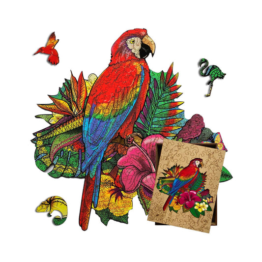 Wooden jigsaw puzzle for adults and kids Are Parrot, Wood puzzle box, 3d Puzzle, Wooden puzzle Parrot, Laser Cut Puzzle, Wood Board Game