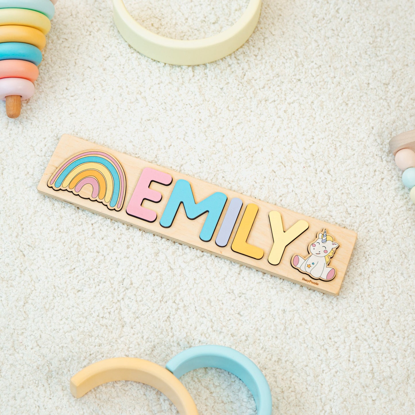 Personalized Name Puzzle With Pegs New Christmas Gifts for Kids Baby Shower Wooden Toddler Toys and Games First Birthday 1st Girl and Boy