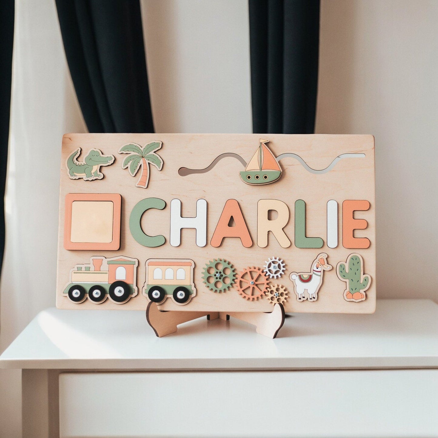 Custom Wooden Name Puzzle - Puzzle For Toddlers - Educational Wooden Toys - Gift For Kids - Montessori Name Board - Toys For Children - Gift