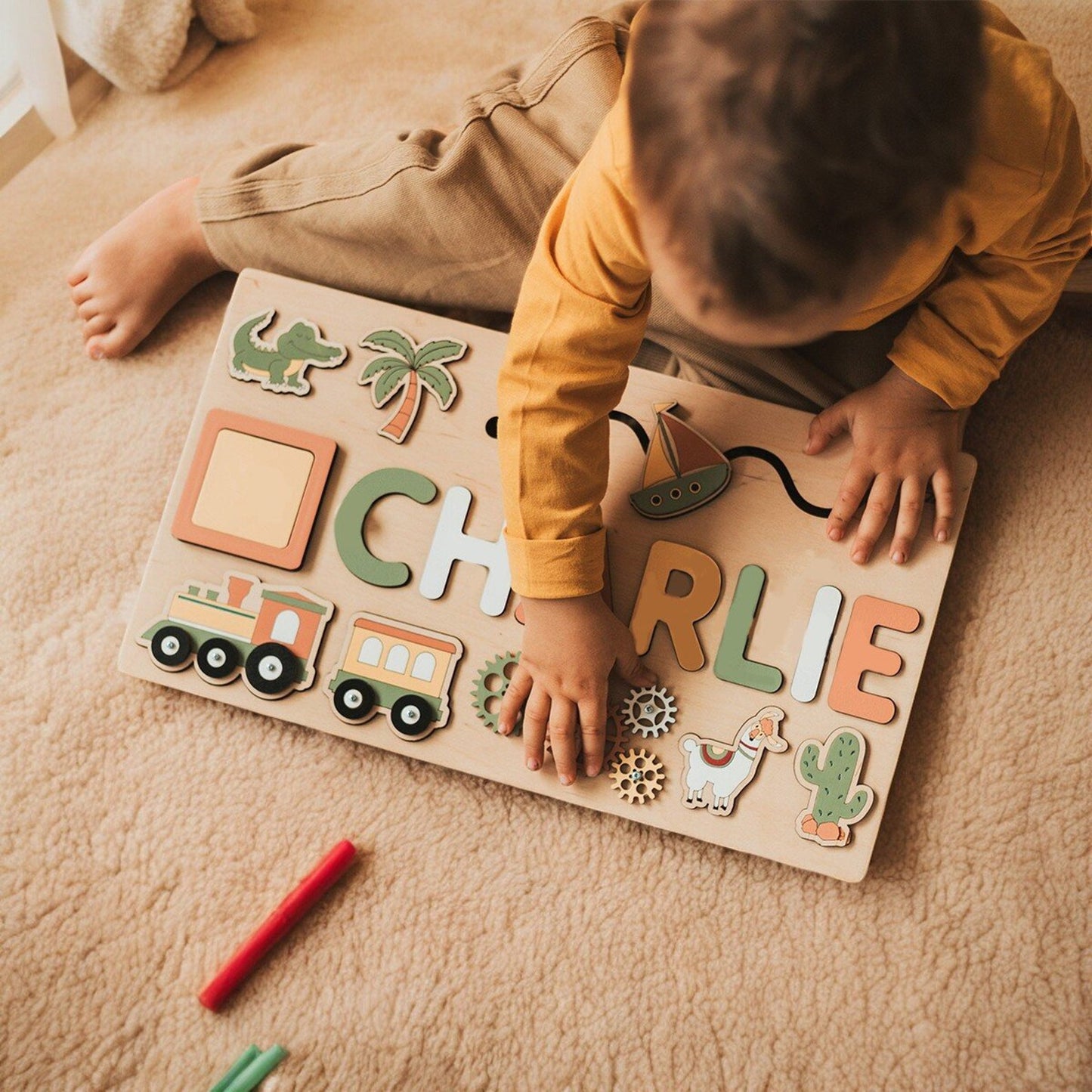 Custom Wooden Name Puzzle - Puzzle For Toddlers - Educational Wooden Toys - Gift For Kids - Montessori Name Board - Toys For Children - Gift