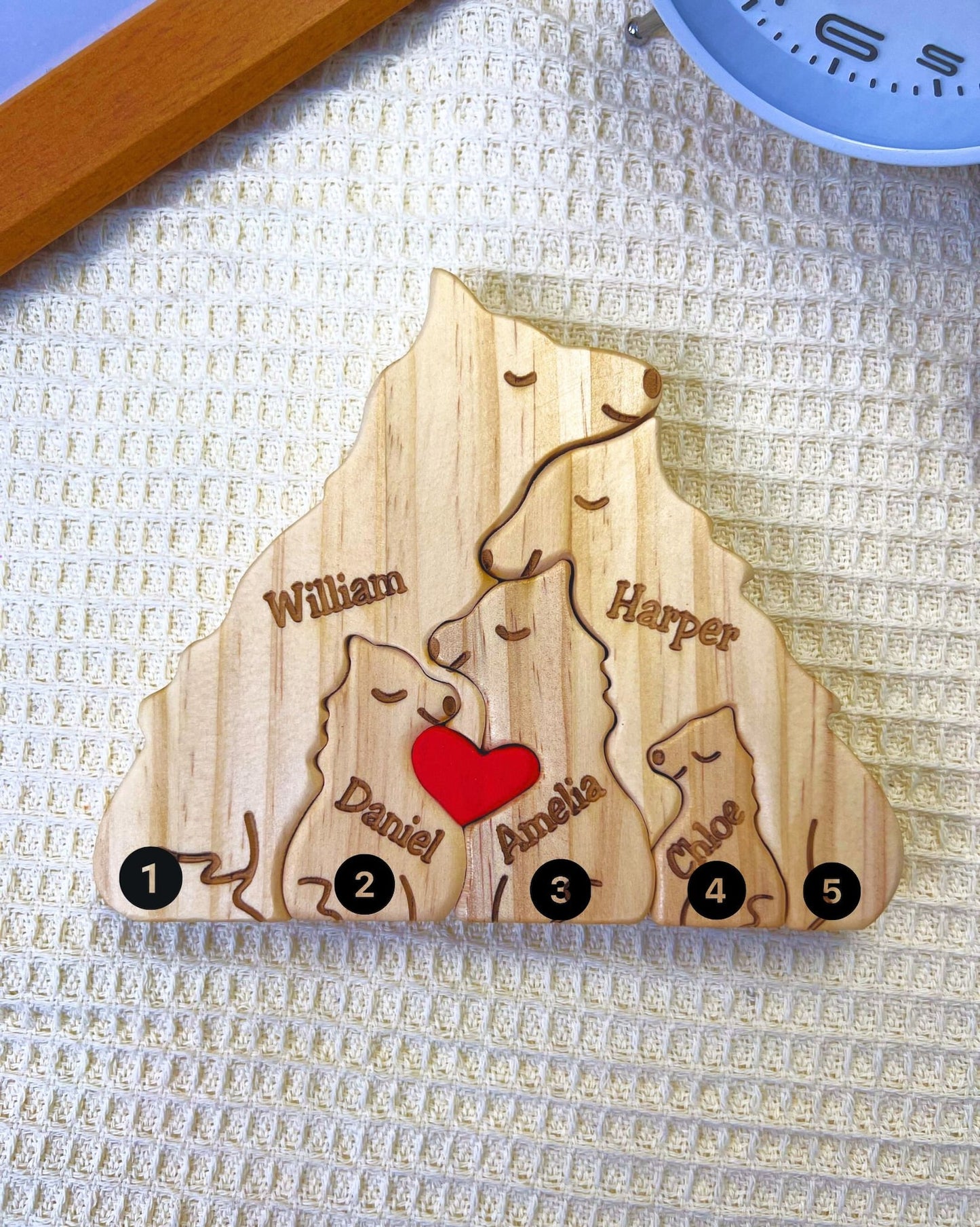 DIY Wooden Wolf Family Puzzle Personalized family Name Gift Wolf Puzzle Sculpture Wooden Family Puzzle Wooden Name Puzzle Loving Family Gift