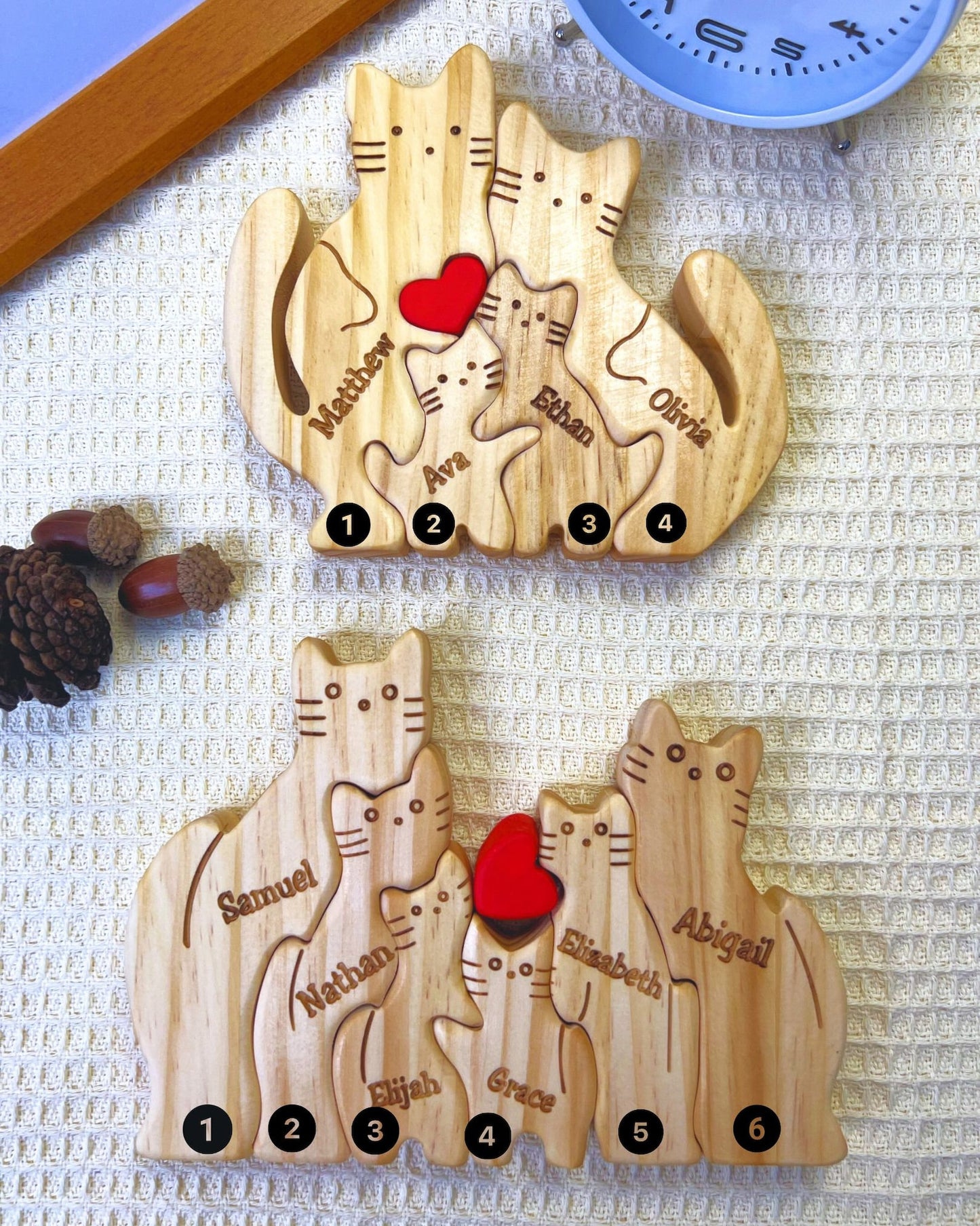 DIY Wooden Wolf Family Puzzle Personalized family Name Gift Wolf Puzzle Sculpture Wooden Family Puzzle Wooden Name Puzzle Loving Family Gift