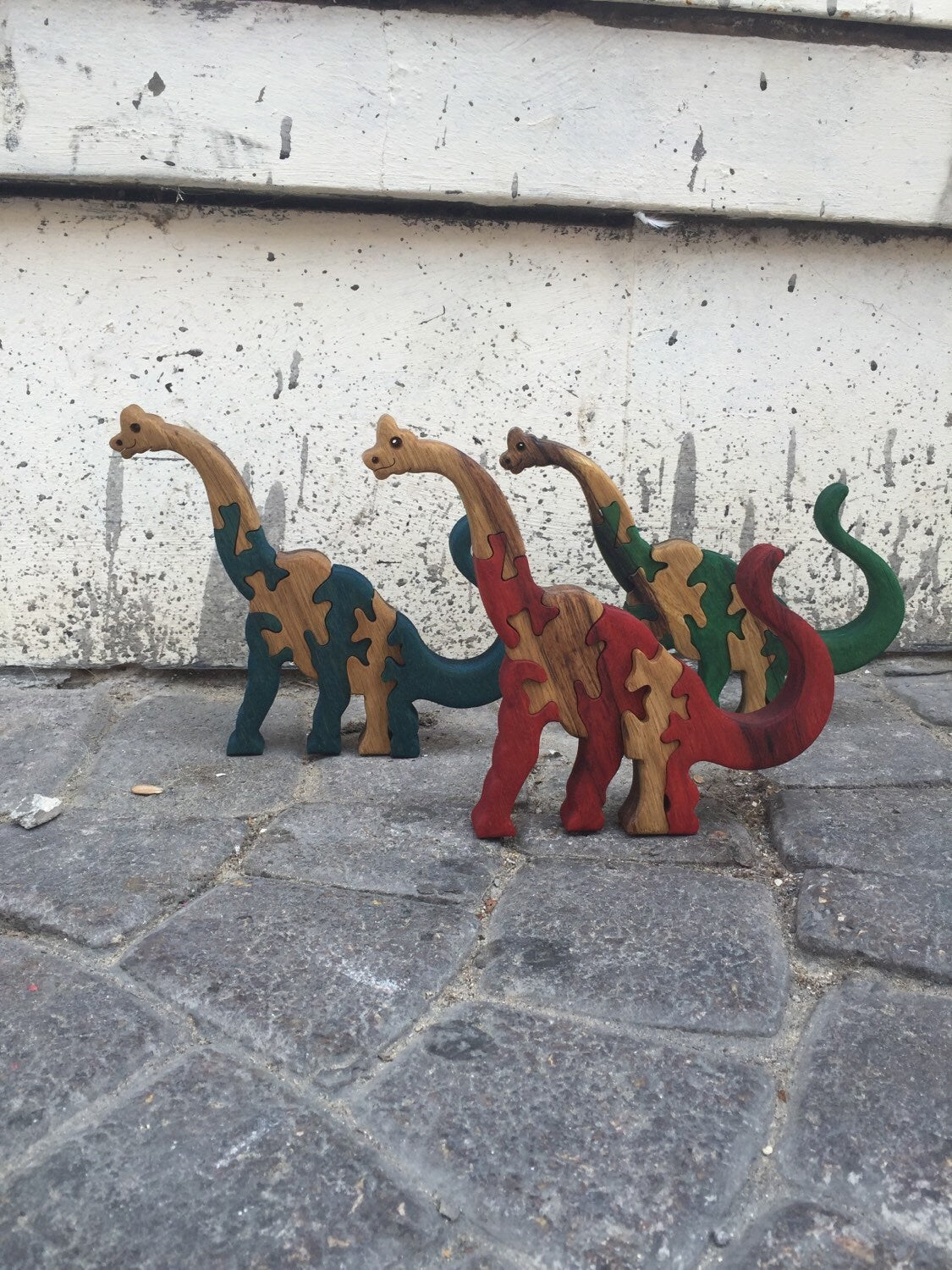 Wooden Toy- Wood puzzle- Jigsaw Puzzle- Child Gift- Wooden Dinosaur puzzle- Brachiosaurus dinosaur puzzle.