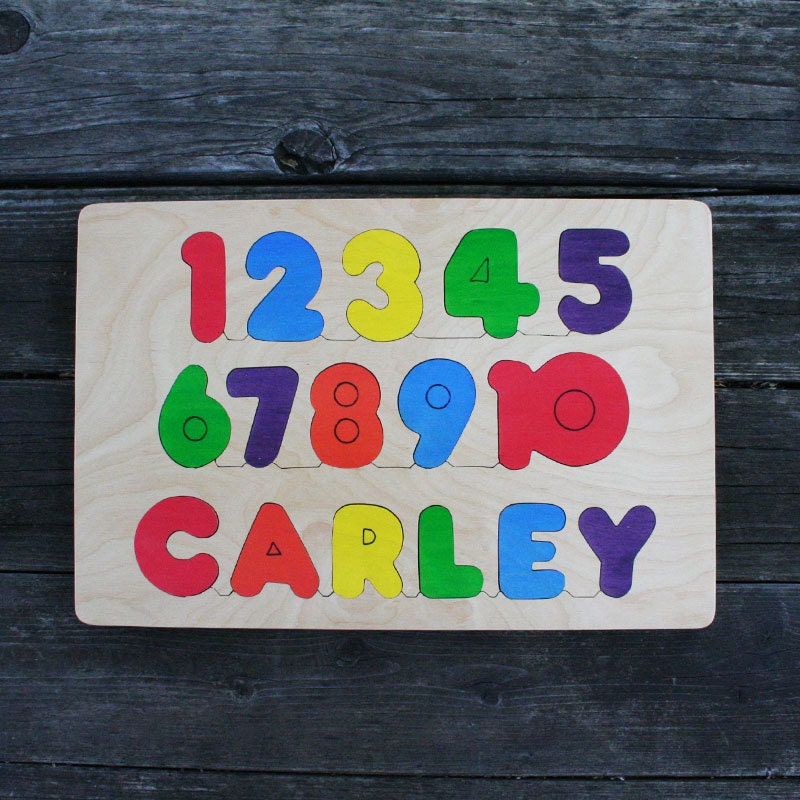 Name and Number Puzzles, Handmade, Wooden Name Jigsaw Puzzles