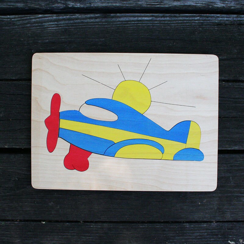 Airplane Picture Puzzles, Handmade, Wooden Jigsaw Puzzles