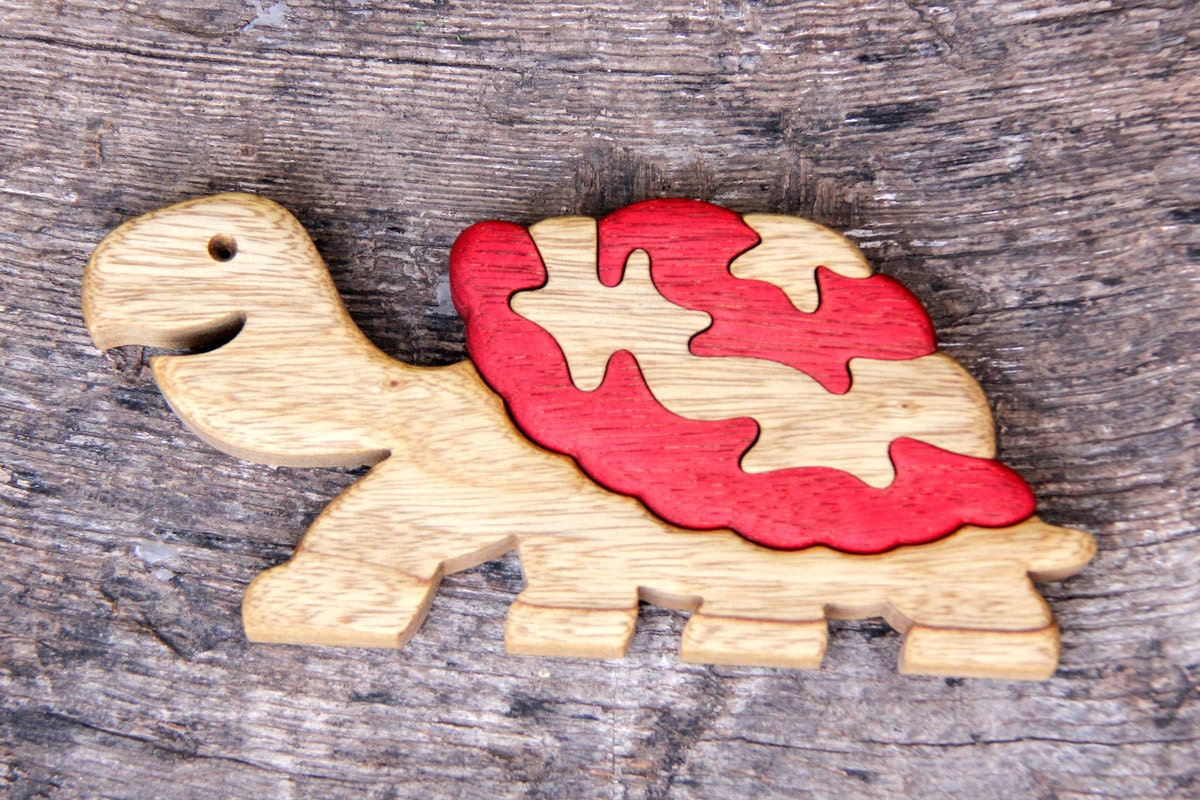 Turtle Wooden Puzzle - Handcrafted Jigsaw for Kids, Eco-Friendly Educational Toy, Charming Nature Decor