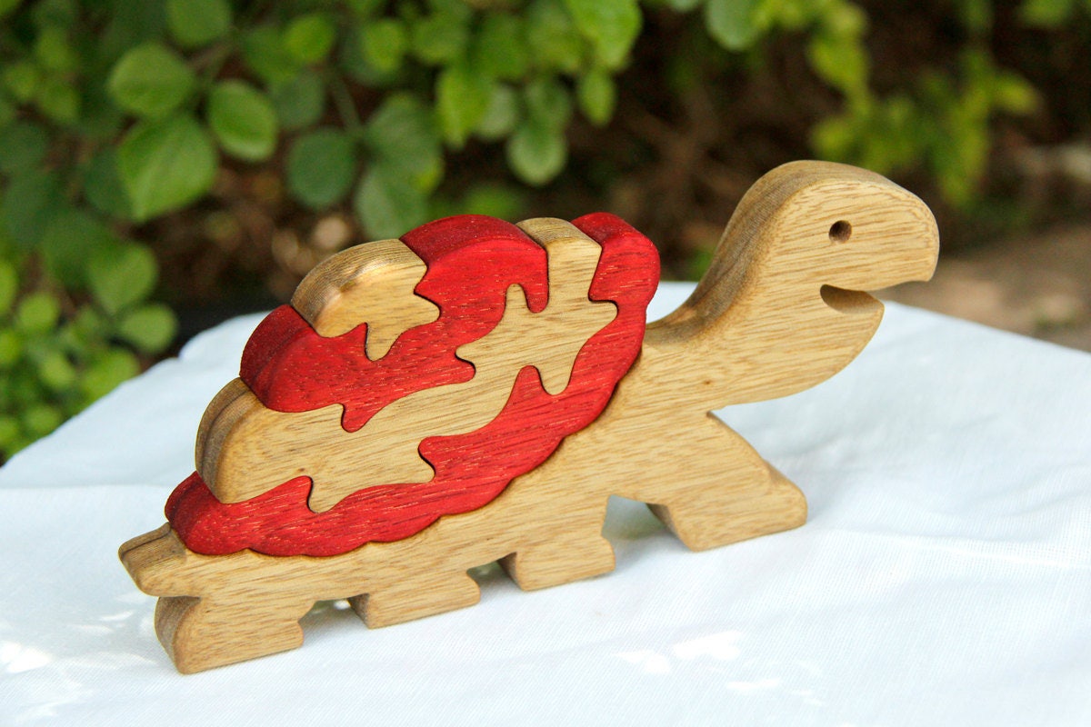 Turtle Wooden Puzzle - Handcrafted Jigsaw for Kids, Eco-Friendly Educational Toy, Charming Nature Decor