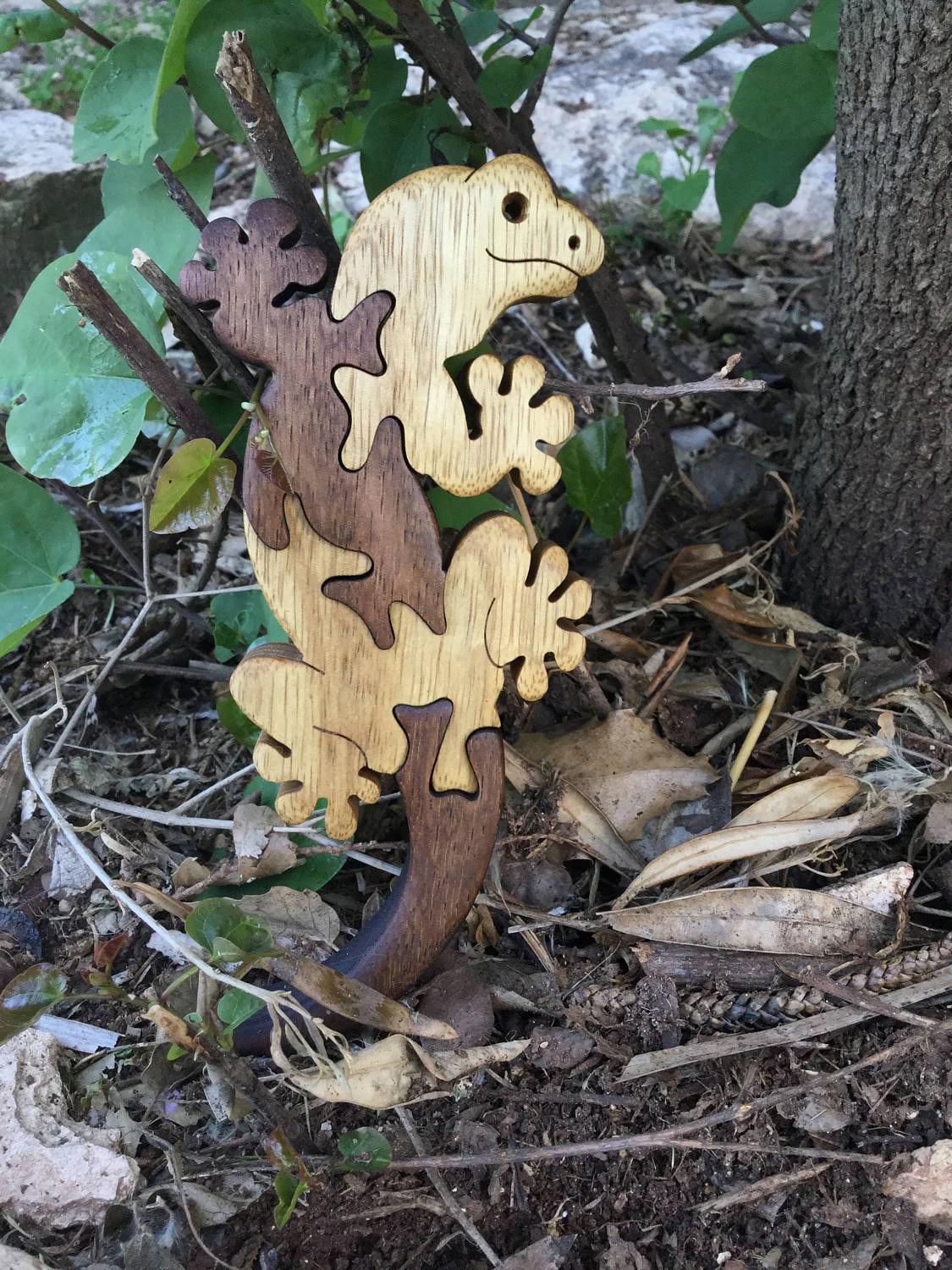 Lizard Wooden Puzzle - Handcrafted Educational Jigsaw, Reptile Theme Toy for Learning, Eco-Friendly Gift