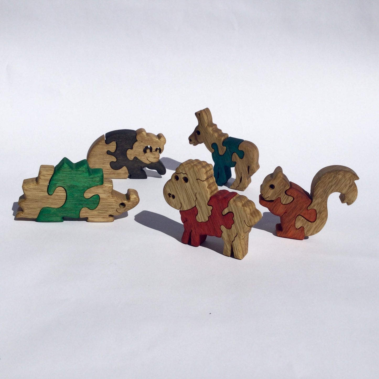 Wooden Toy - Set of 5 Baby Puzzles - Wood Animal Puzzles - Kids' Game - Collectible Decor - Gift for Kids - Handmade Puzzle - Jigsaw Puzzle