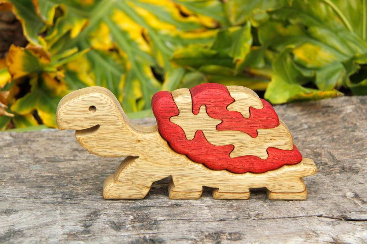 Turtle Wooden Puzzle - Handcrafted Jigsaw for Kids, Eco-Friendly Educational Toy, Charming Nature Decor