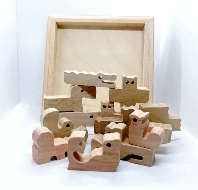 Wooden Puzzle, Wooden Zoo Puzzle, Animal puzzle, Zoo Puzzle, Wood Toy, Wooden Puzzle for kids, Montessori toy, Educational Toy, Woodland toy