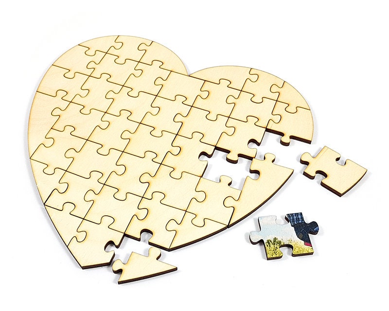 Custom Heart Shape Wood Puzzle, Puzzles for Kids, Wood Jigsaw Puzzle, Photo Jigsaw Puzzle, Personalized puzzle, Photo puzzle