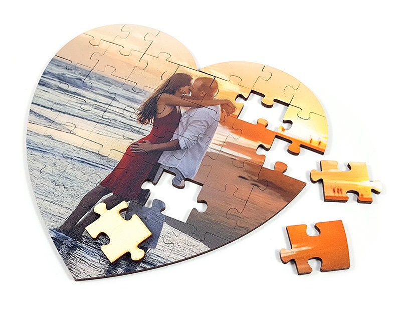 Custom Heart Shape Wood Puzzle, Puzzles for Kids, Wood Jigsaw Puzzle, Photo Jigsaw Puzzle, Personalized puzzle, Photo puzzle