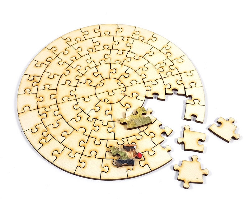 Round Personalized Puzzles from Wood, Photo Jigsaw Puzzle, Custom puzzles from your Photo, Photo Puzzles, Puzzles for kids, Christmas Puzzle