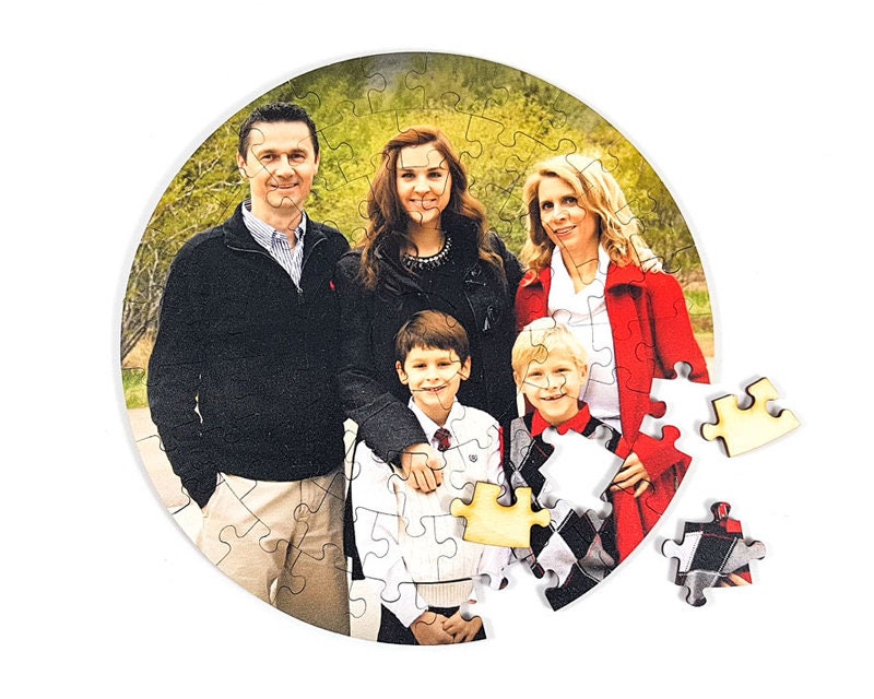 Round Personalized Puzzles from Wood, Photo Jigsaw Puzzle, Custom puzzles from your Photo, Photo Puzzles, Puzzles for kids, Christmas Puzzle