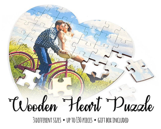 Custom Heart Shape Wood Puzzle, Puzzles for Kids, Wood Jigsaw Puzzle, Photo Jigsaw Puzzle, Personalized puzzle, Photo puzzle