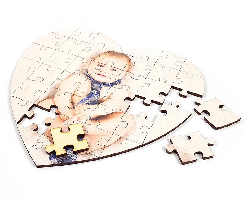 Custom Heart Shape Wood Puzzle, Puzzles for Kids, Wood Jigsaw Puzzle, Photo Jigsaw Puzzle, Personalized puzzle, Photo puzzle