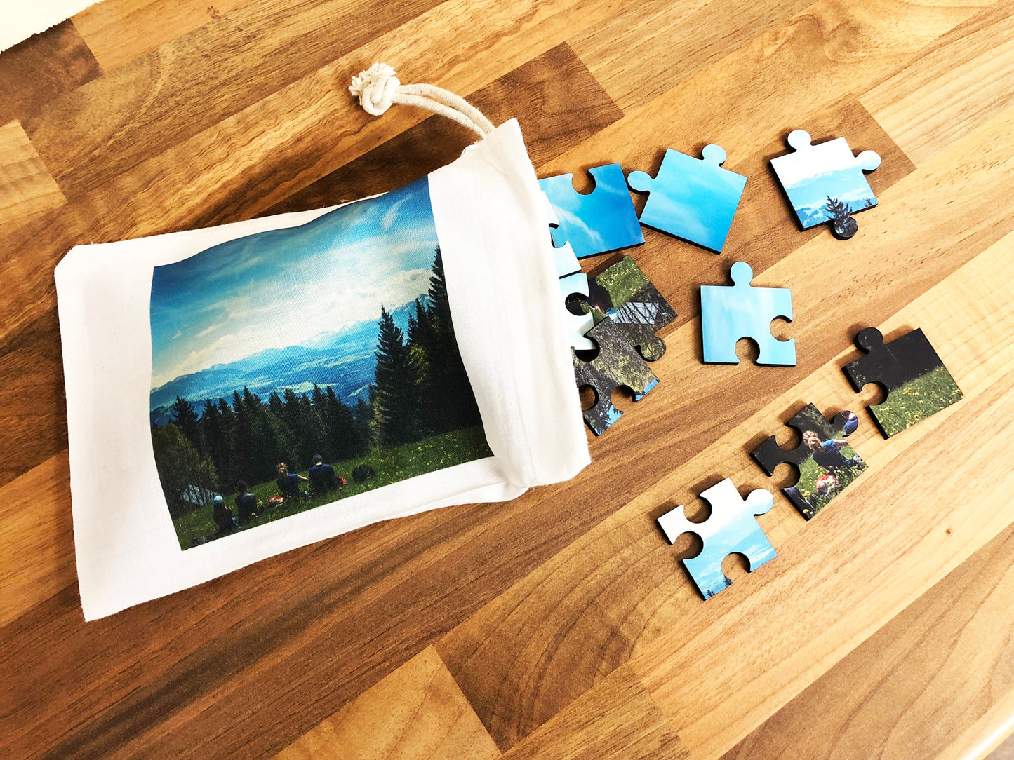 Personalised Photo 25 Piece MDF Jigsaw & Gift Bag Children Boys Girls Learning Fun Family Play Games Wood