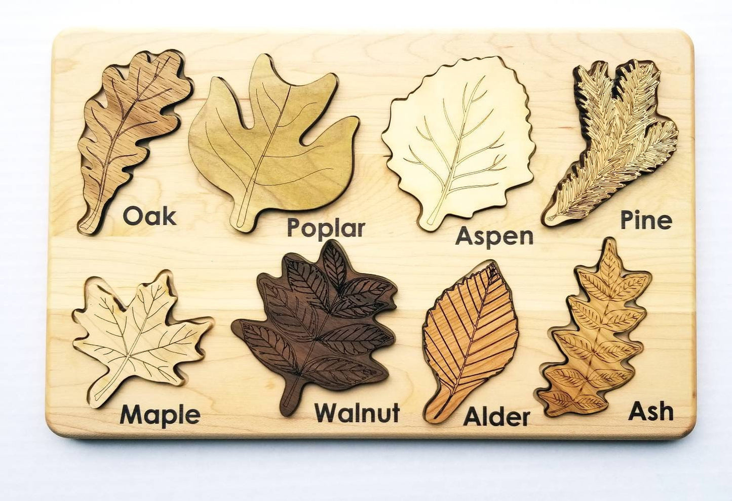 Leaf puzzle, Montessori puzzle, Christmas gift, wooden puzzle, stem toy