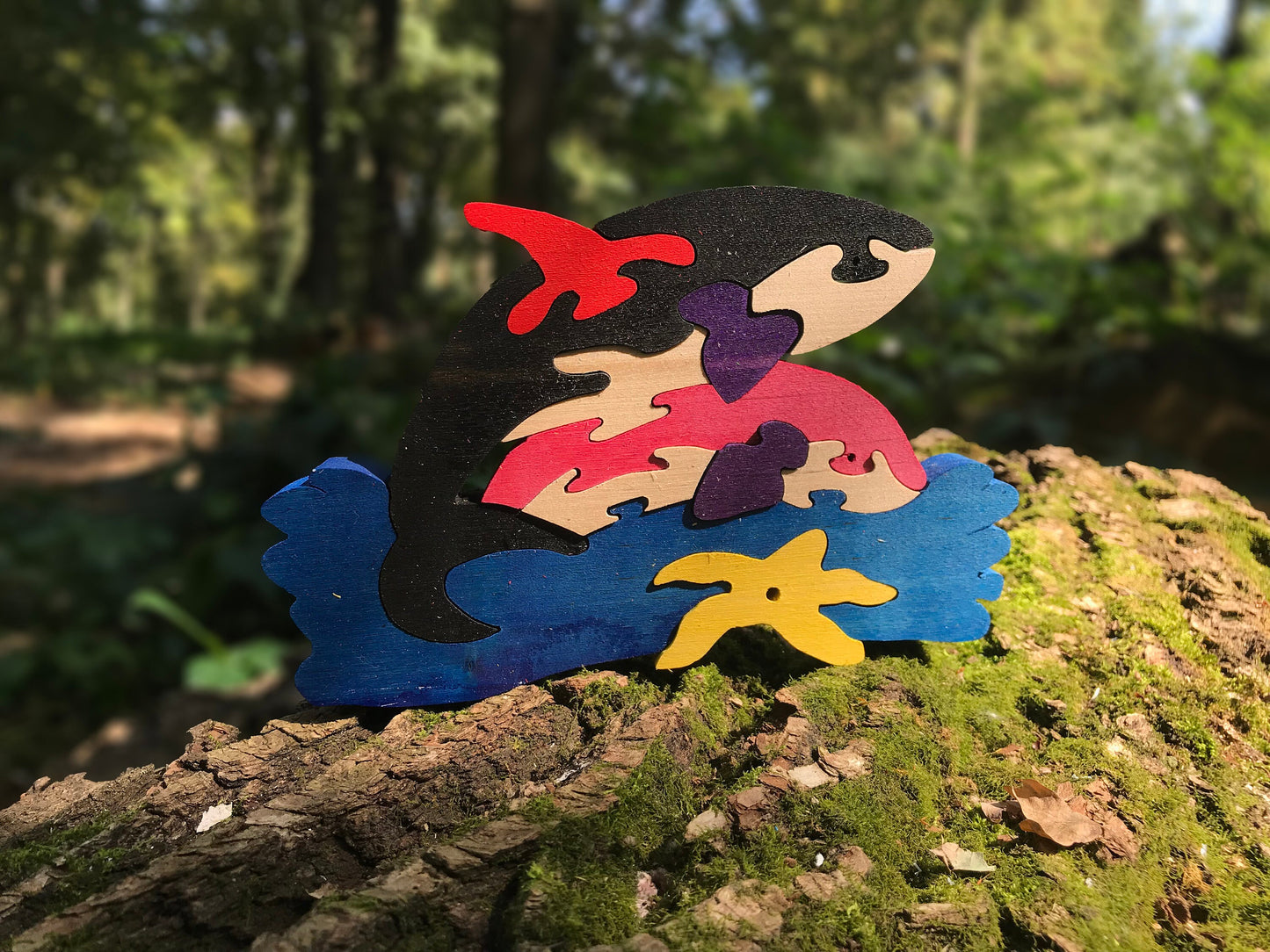 Wooden Killer Whale Puzzle, Child's Puzzle, Kid's wood toys. Wooden toys, wooden animal puzzle. Eco friendly handmade toys