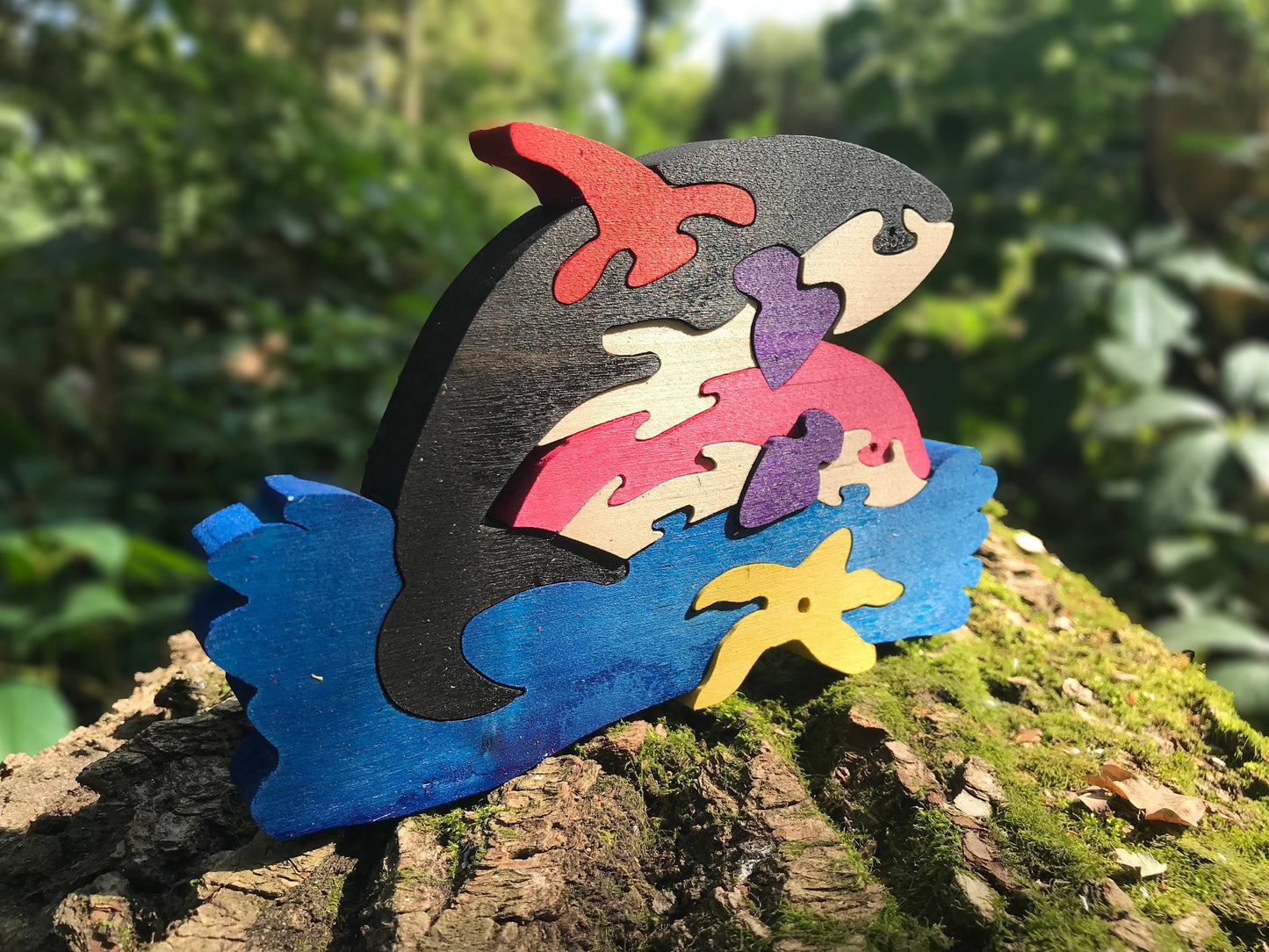 Wooden Killer Whale Puzzle, Child's Puzzle, Kid's wood toys. Wooden toys, wooden animal puzzle. Eco friendly handmade toys