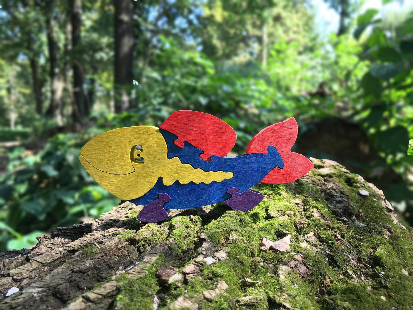 Wooden Puzzle Fish. Handmade color puzzle Handmade kids toy. Wooden eco friendly handmade toys for children. Ready to ship.