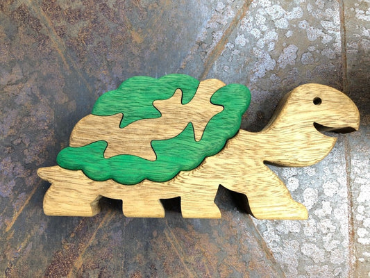 Turtle Wooden Puzzle - Handcrafted Jigsaw for Kids, Eco-Friendly Educational Toy, Charming Nature Decor