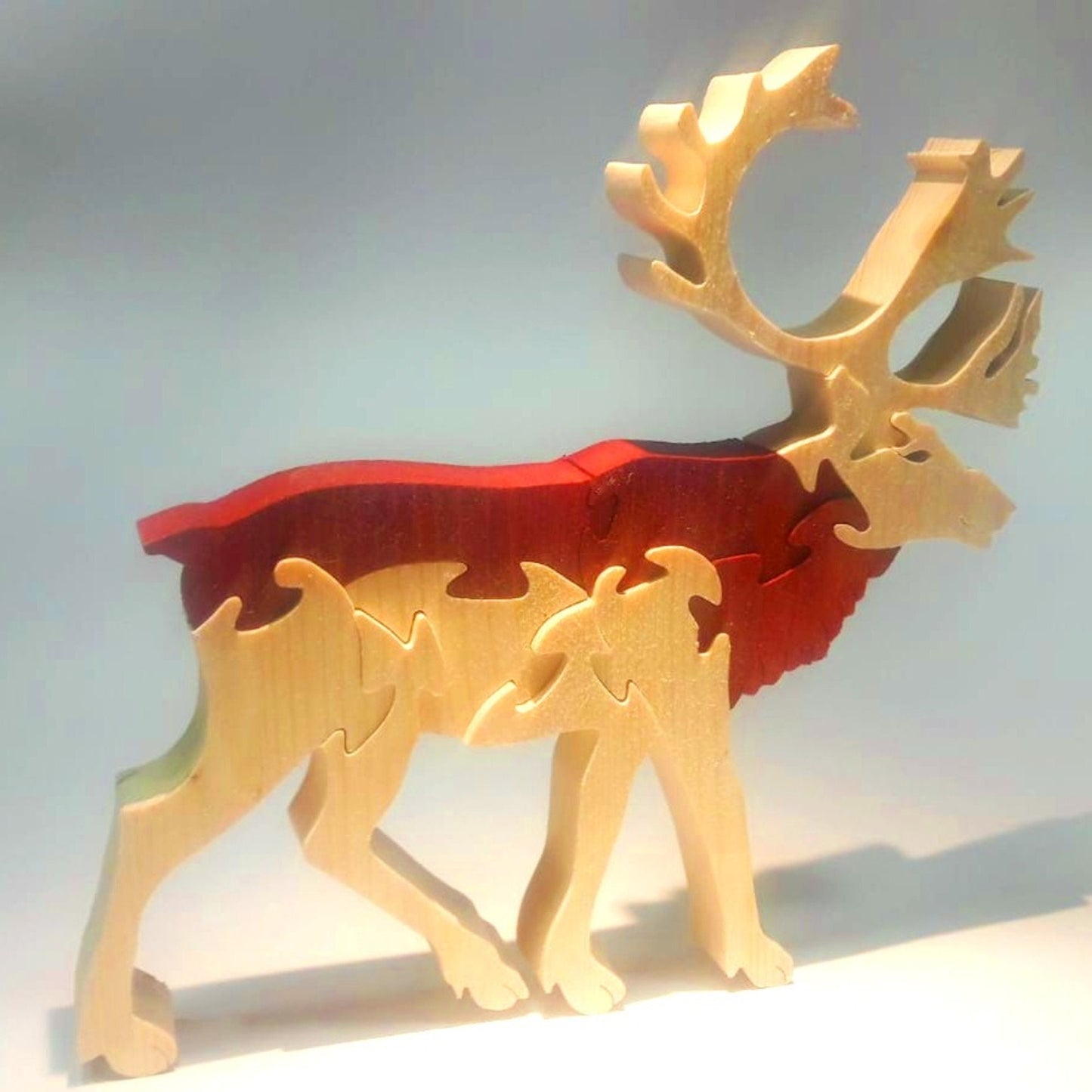 Wooden Deer  Puzzle - Reindeer. Handmade Animal Wooden Puzzle as a Home Decor and a Toy for Your Children.