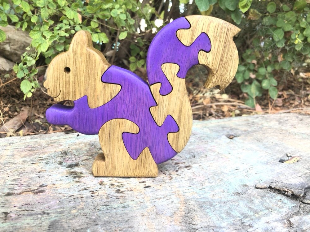 Wood Puzzle - Wooden Squirrel puzzle - Wooden toys - Quality wood puzzle - Gift for Kids- Wooden Toy - Handmade Puzzle - Jigsaw Puzzle