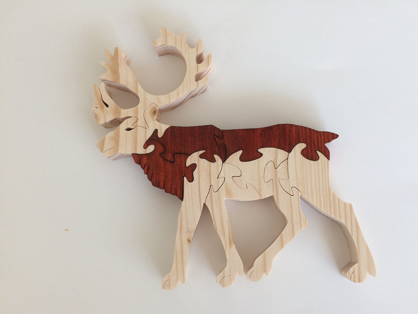 Wooden Deer  Puzzle - Reindeer. Handmade Animal Wooden Puzzle as a Home Decor and a Toy for Your Children.