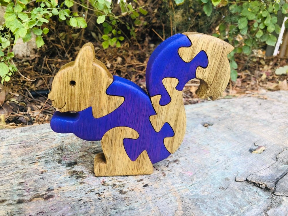 Wood Puzzle - Wooden Squirrel puzzle - Wooden toys - Quality wood puzzle - Gift for Kids- Wooden Toy - Handmade Puzzle - Jigsaw Puzzle