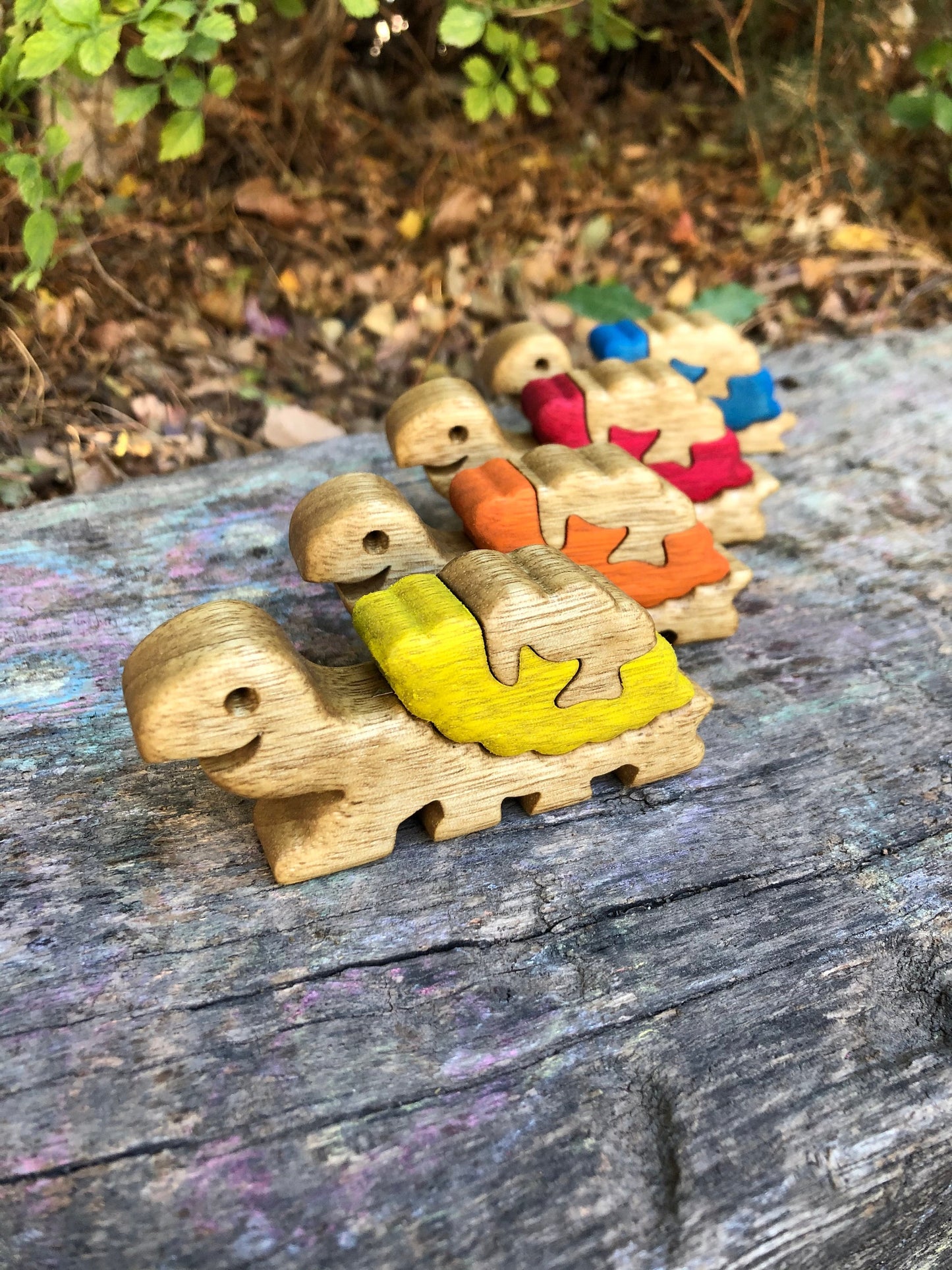 Customizable Handmade Wooden Animal Puzzle Set for Kids - Choose Your Favorite 5 Animals & Colors - Safe, Non-Toxic, Educational Toys