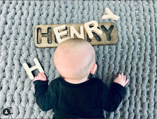 Custom Baby name puzzle, Thick Wood Name Puzzle, Wooden name puzzle, Personalized Kids name puzzle, Name puzzle girl, baby christmas gift