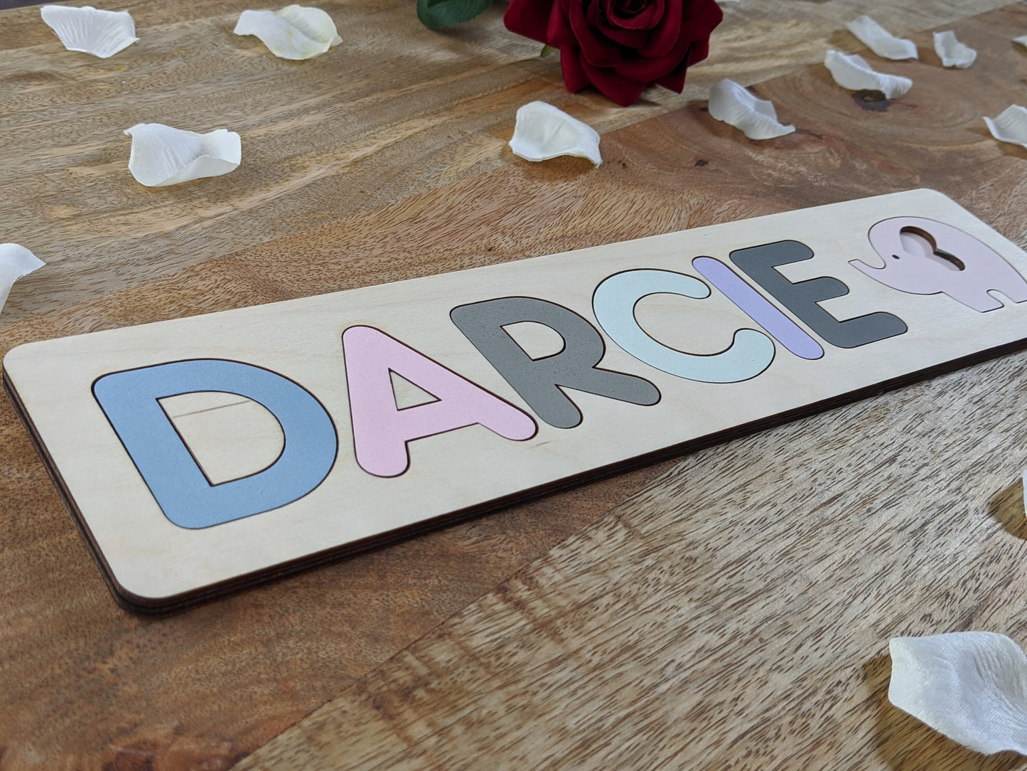 Elephant Personalised Name Puzzle, Wood Baby Gift, Wooden Gift, Wooden child gift, wooden name puzzle. wooden jigsaw