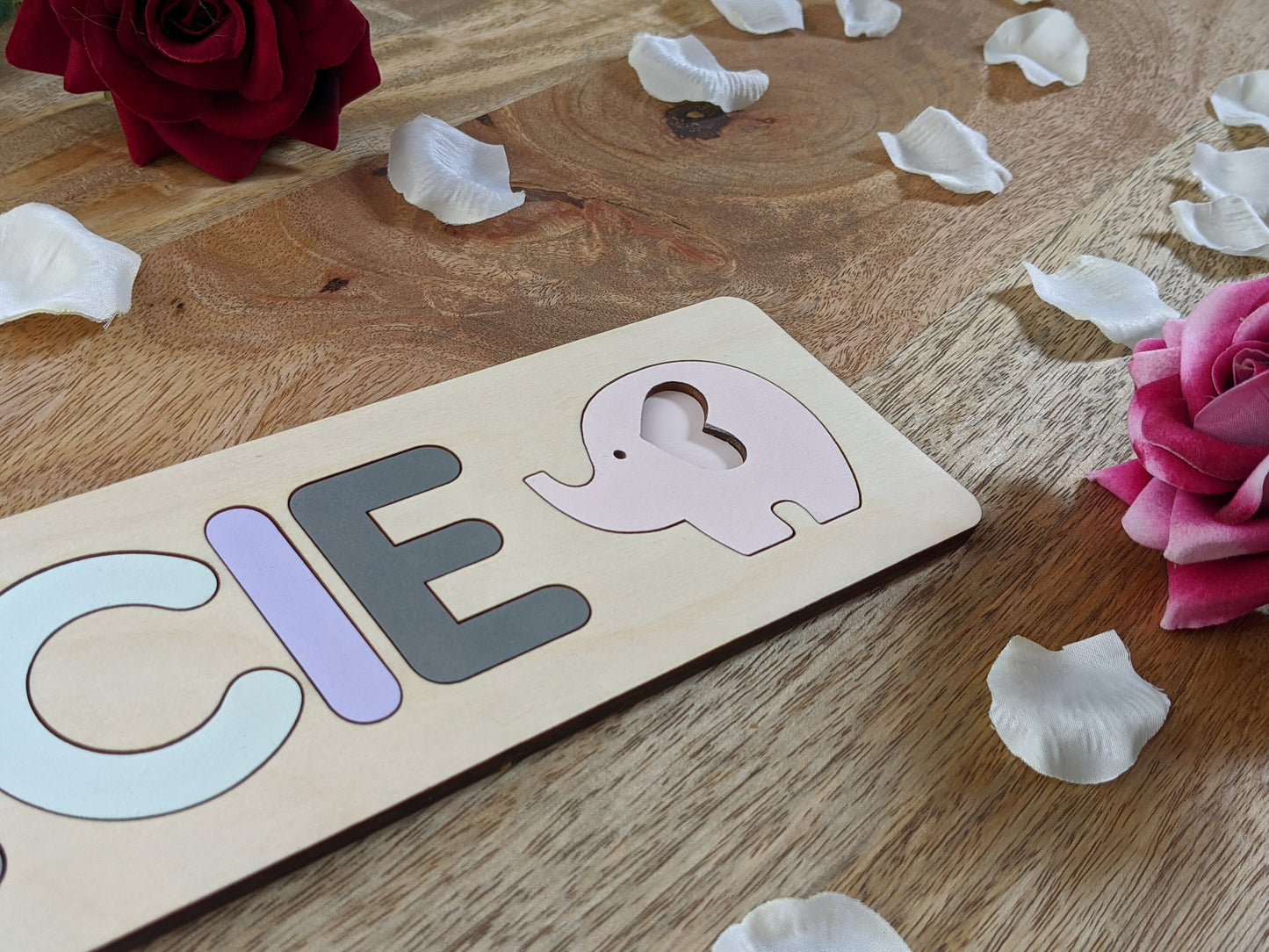 Elephant Personalised Name Puzzle, Wood Baby Gift, Wooden Gift, Wooden child gift, wooden name puzzle. wooden jigsaw