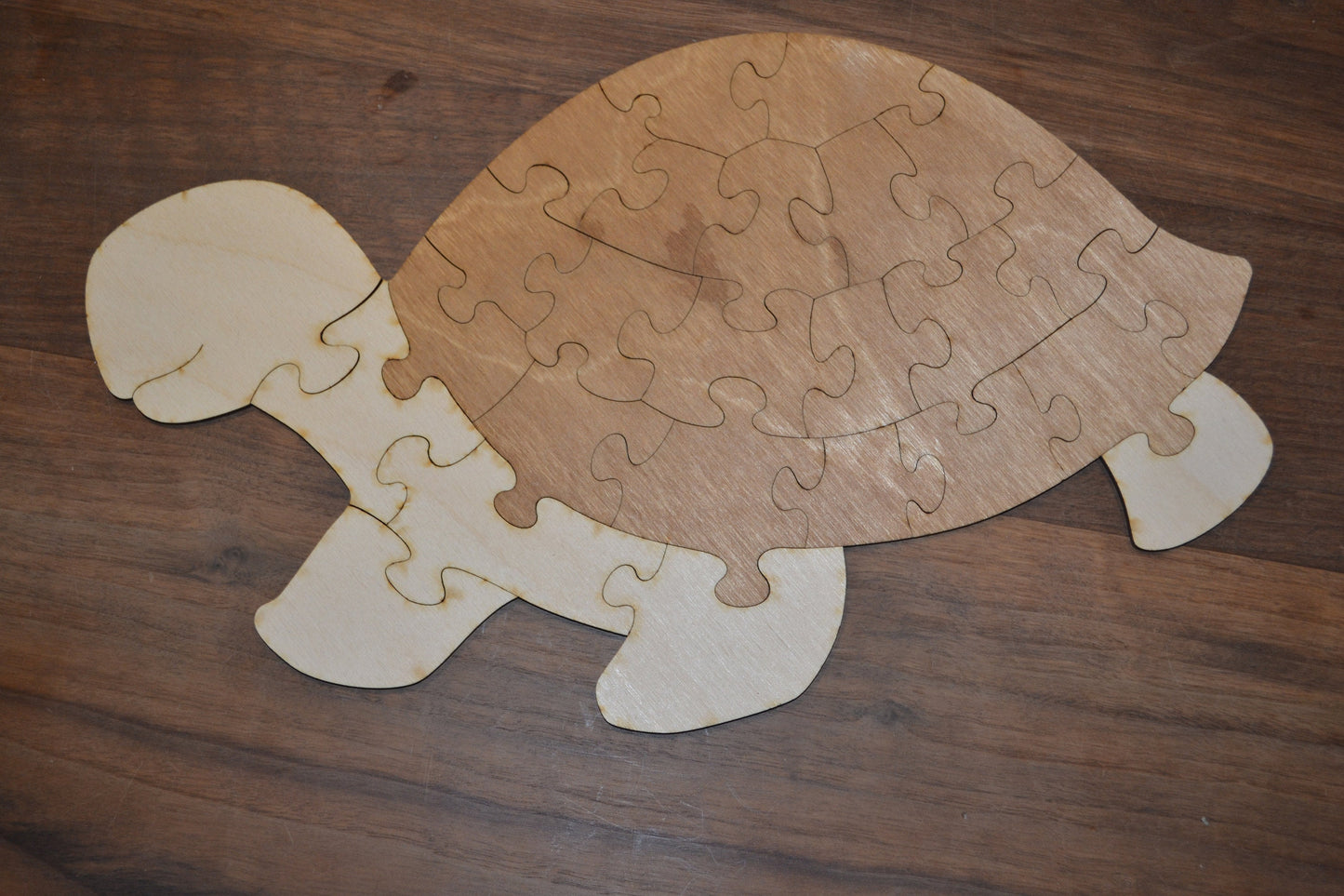 Turtle Alphabet Puzzle with Bag for Storage Handmade Educational Wood Puzzle