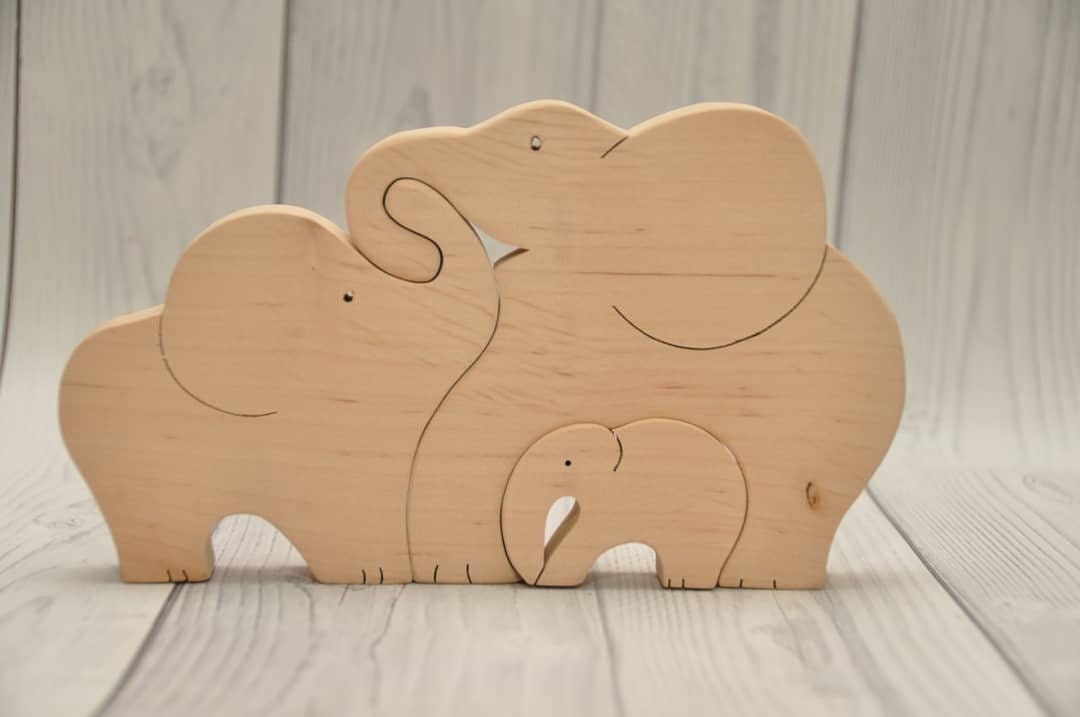 Animal Puzzle, Wooden Balance Toy, 1st Birthday Gift, Montessori Toy, Home Decor, Father's Day Gifts, Wooden bears, Penguins Family