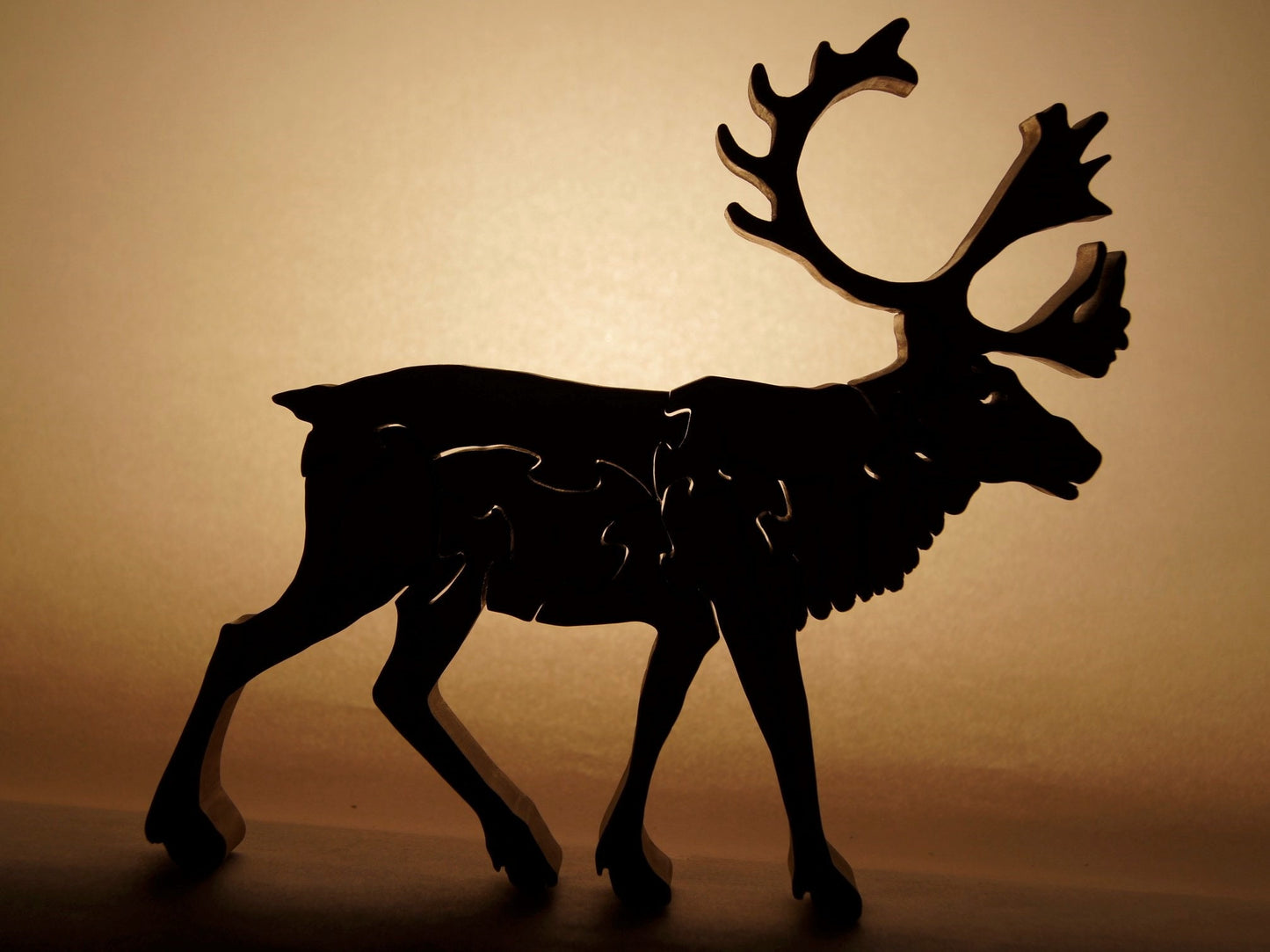 CARIBOU, REINDEER Puzzle / Unique Handcrafted Wooden Jigsaw Animal Puzzle / Free Standing or With Keeper / Sustainably Sourced Wood