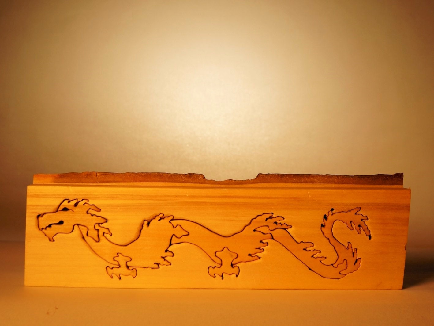 LONG DRAGON Wood Puzzle  / Unique Handcrafted Wooden Jigsaw Animal Puzzle / Free Standing and With Keeper / Sustainably Sourced Wood