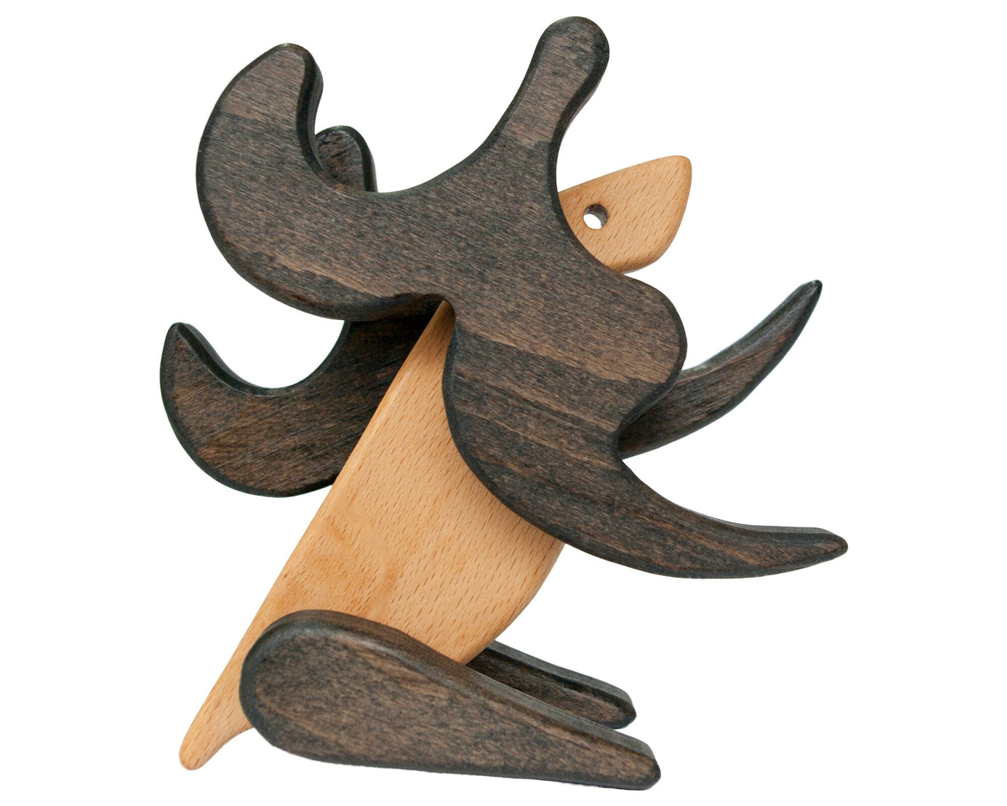 Montessori toddler small reindeer animal toy puzzle | Natural wooden waldorf farm animals | Christmas baby deer sensory gift