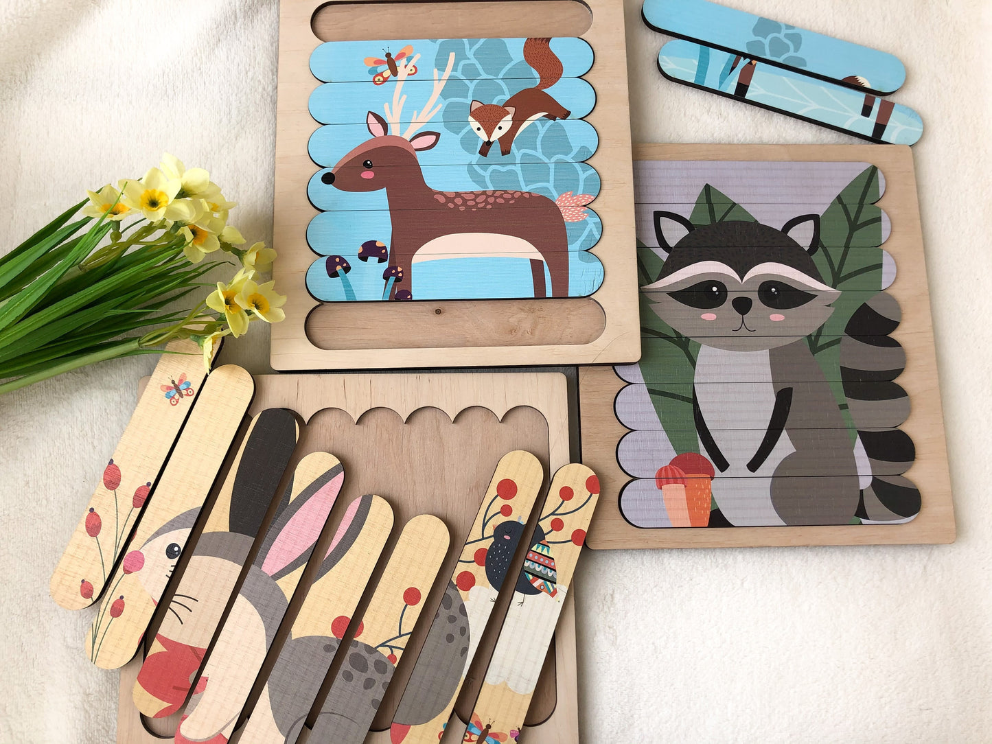 Gifts for kids, Animal Puzzle, Kids Wood Puzzles, Montessori Toy, Kids Gifts, Woodland Animals, Toddler gift, Toddler toys, Toddler puzzles