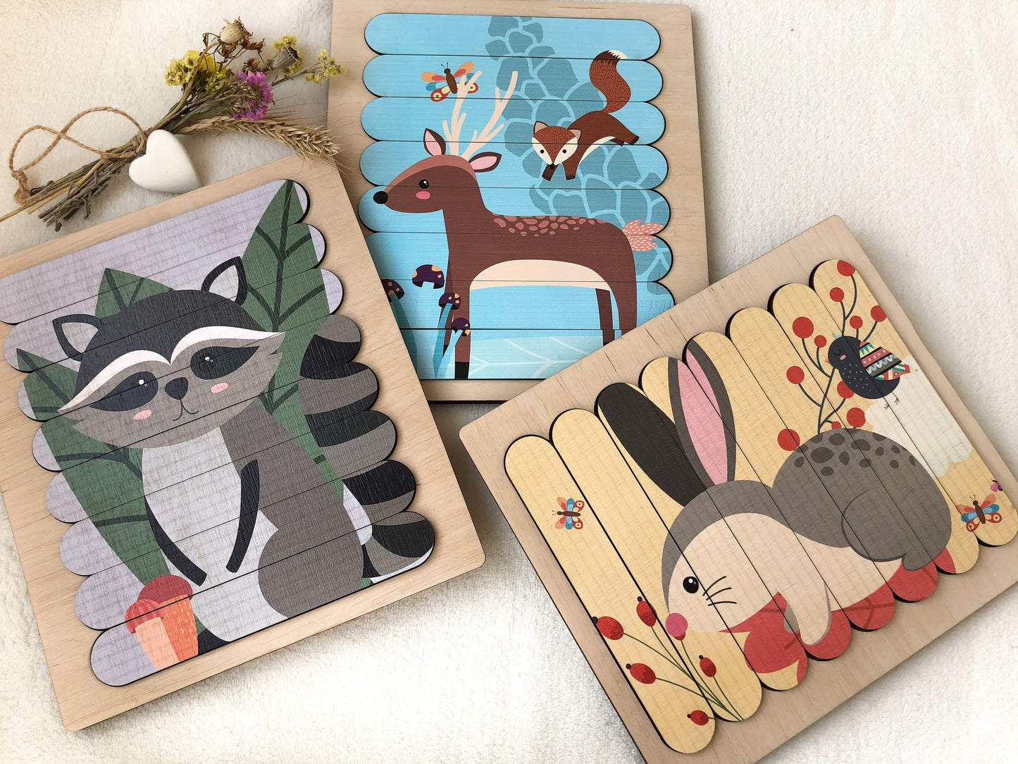 Gifts for kids, Animal Puzzle, Kids Wood Puzzles, Montessori Toy, Kids Gifts, Woodland Animals, Toddler gift, Toddler toys, Toddler puzzles