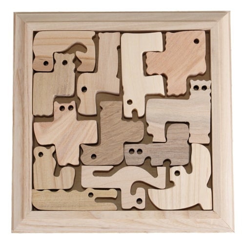 Wooden Puzzle, Wooden Zoo Puzzle, Animal puzzle, Zoo Puzzle, Wood Toy, Wooden Puzzle for kids, Montessori toy, Educational Toy, Woodland toy