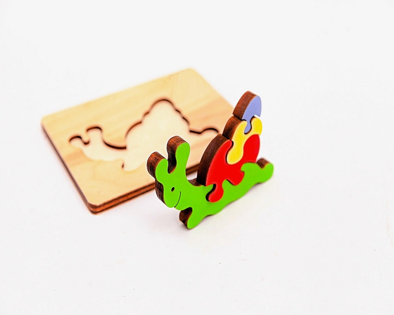 Wooden Puzzle Snail Animal Puzzle Toy, Wooden Animal puzzle Snail Toy, Wooden Puzzle for kids, Montessori toy, Educational Toy, Woodland toy