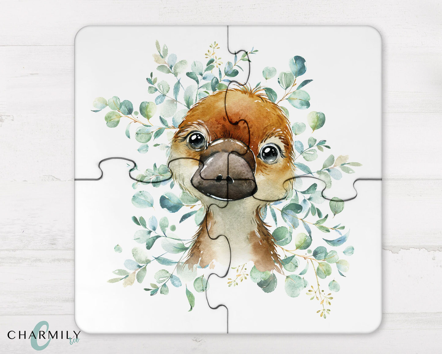 Eucalyptus Australian Animal | 4 Piece Wood Puzzle | Coaster Set | Personalised | Non-Personalised