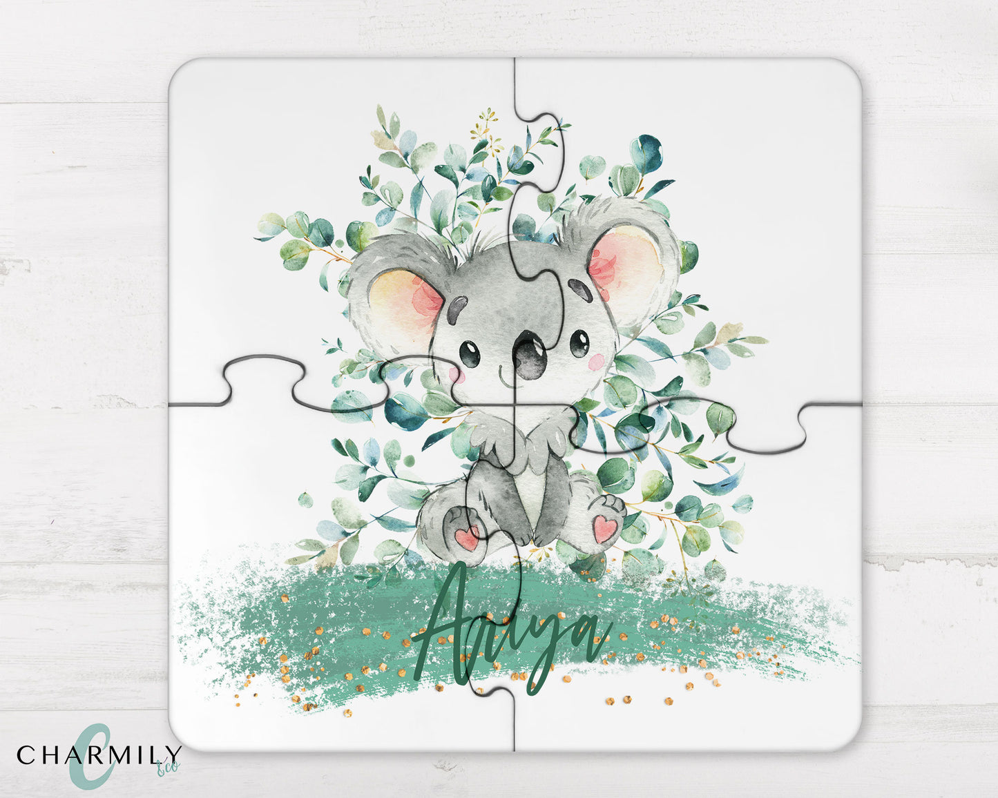 Eucalyptus Australian Animal | 4 Piece Wood Puzzle | Coaster Set | Personalised | Non-Personalised